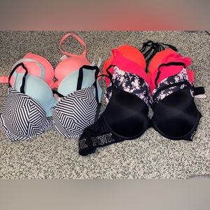 7 VS pink bras bundle